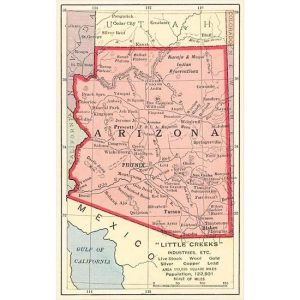 Map of Arizona – Vintage Image, Magnet