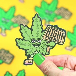 High There Cannabis Vinyl Sticker