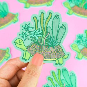 Succulent Turtle Vinyl Sticker