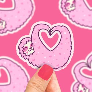 Heart Shaped Sloth Valentine Vinyl Sticker