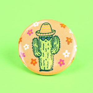 Happy Cactus Pinback Button