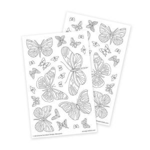 Butterfly Coloring Stickers, 2 Sheets