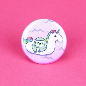 Unicorn Sloth Pinback Button