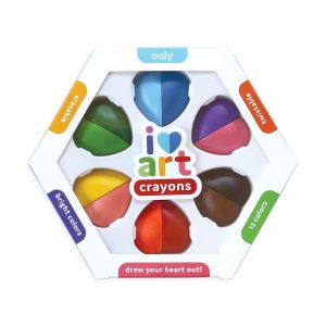 I Heart Art Erasable Crayons Set Of 6 / 12 Colors