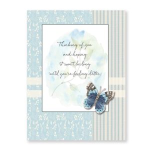 Thinking of You Blue Butterfly Greeting Card