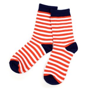 Women’s Red & White Stripes Novelty Socks