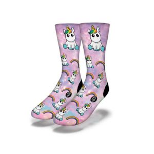Pink Rainbow Unicorn Socks Junior/Women By SavvySox