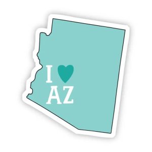 I Love Arizona Teal Sticker