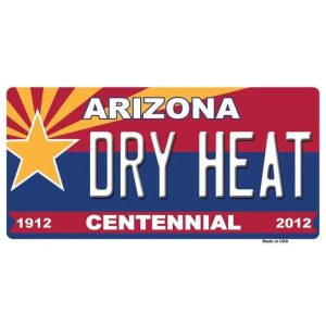 Arizona Centennial Dry Heat Novelty Metal License Plate