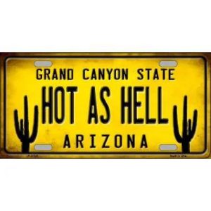 Arizona Hot as Hell Novelty Metal License Plate