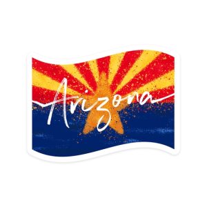 Arizona State Flag Abstract Watercolor Splatter Vinyl Decal