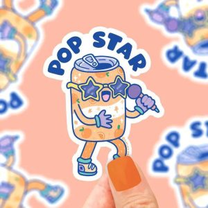 Pop Star Soda Drink Can Funny Vinyl Sticker