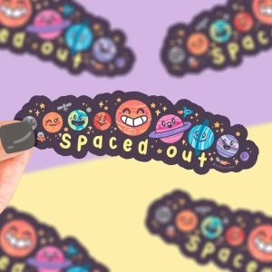 Spaced Out Planets Solar System Large Bumper Vinyl Sticker
