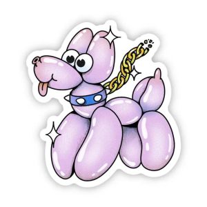 Blinged Out Hound Dog Balloon Sticker