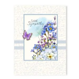 With Sympathy Butterfly Floral Card