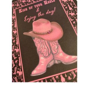 Pink Cowgirl Boots Birthday Greeting Card