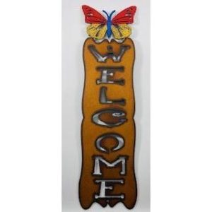 Butterfly Metal Outdoor Welcome Sign