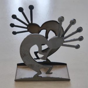 Metal Kokopelli Stand-Up Napkin and Letter Holder