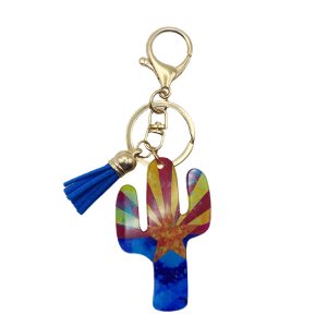 Arizona Flag – Acrylic Cactus Bag Charm/ Key Chain