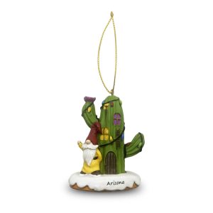 Arizona – Gnome & Cactus House – Resin Ornament