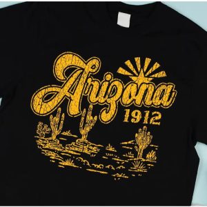Arizona Flag 1912 Cactus Desert T-Shirt Black
