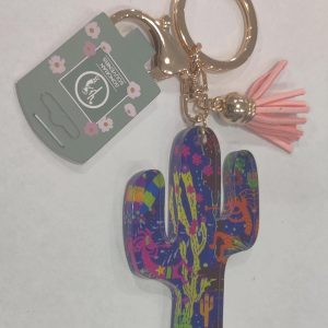 Kokopelli – Acrylic Cactus Bag Charm/ Key Chain