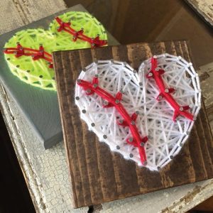 Baseball Heart Mini String Art Kit DIY