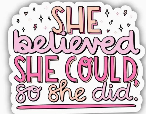She Believed She Could So She Did Lettering Sticker