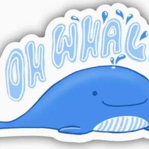 Oh Whale Blue Sticker