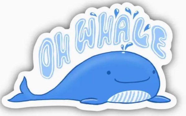 Oh Whale Blue Sticker