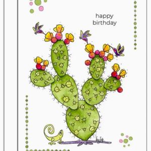 Prickly Pear Hummingbirds | Birthday Card