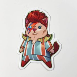 Popcat David Bowie Cat Collectible Vinyl Sticker By Ninja Bot
