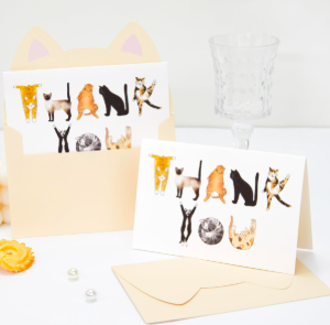 Cat Thank you cards - blank inside